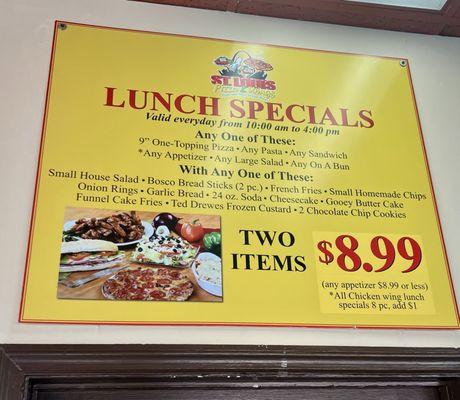 Lunch specials as of June 2024