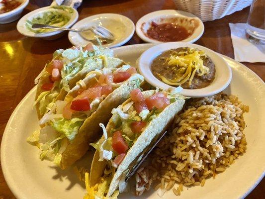 Shredded beef taco dinner