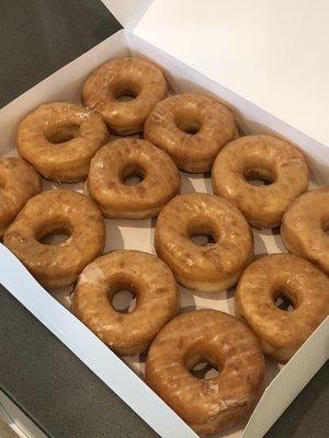 Dozen glazed donuts