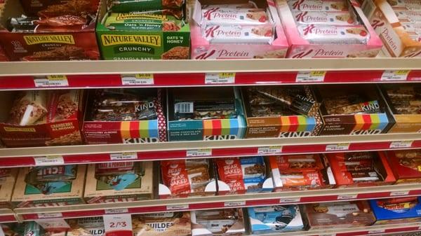 Kind bars and healthier options.