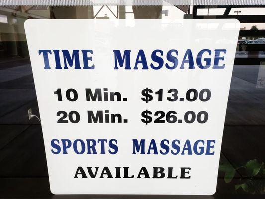 Chair Massage Pricing