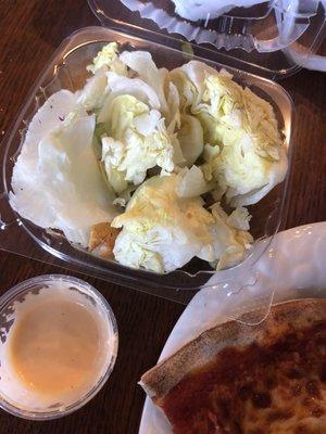 Skip the salad. Not sure why they try to offer it! How can anyone consciously put this lettuce in a container and give to any customer???