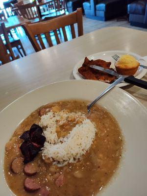 As always, wonderful white beans and  panéed pork chop! Delicious!