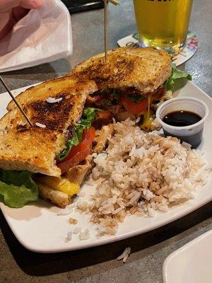 Chicken club with rice