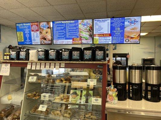 Menu and bagels