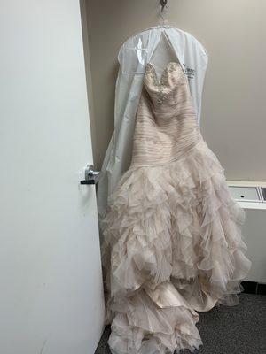 Dress on hanger