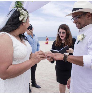 Beautiful beach ceremony on a gorgeous day in Miami!