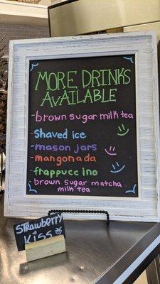 Bonus drink menu