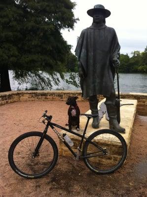 Dog Sports-Day Camp skills in action! Bike rides are great for you and your dog.