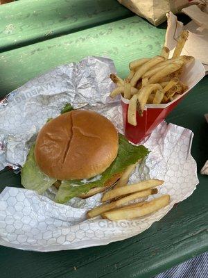 Homestyle Chicken Sandwich with Medium Fries.