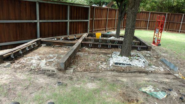 250lb Railroad ties.Before Cleanup