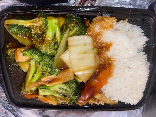 Mixed vegetables with white rice