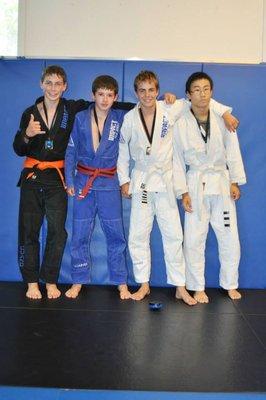 Teens Training Jiu Jitsu