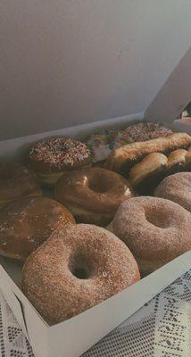 Sprinkles, glazed and sugar donuts