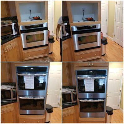 This is the replacement of an microwave and oven to a single double oven