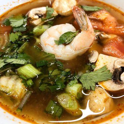 Hot & Sour Tom Yum Soup (part of a daily special)