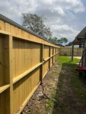 Replaced the new fence around his house