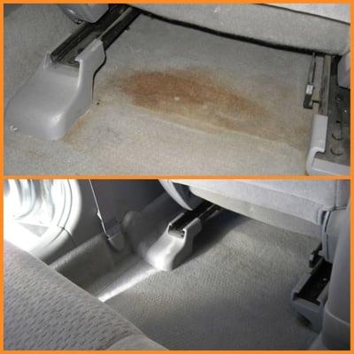 Auto flooring before and after.