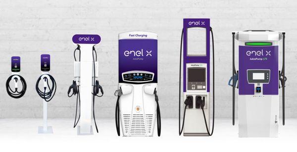 This is our family of Commercial EV Charging Stations by Enel X.