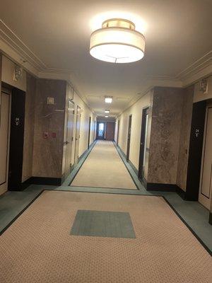 Outside hall by elevators