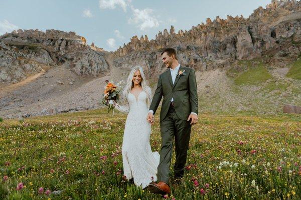 Wildflower elopement in the San Juan Mountains