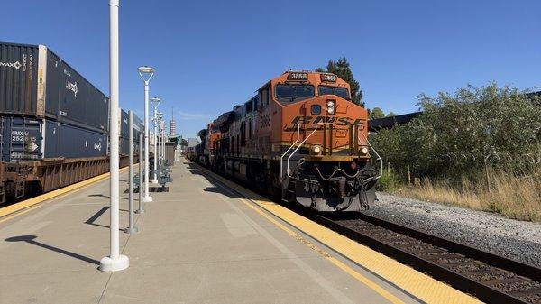 That's a BNSF Freight train going by the Richmond Station