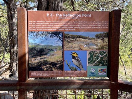 Educational plaque at stop #3 of 8 on the 1-mile, self-guided trail