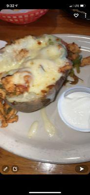 #65 Fajita Baked Potato with chicken and shrimp