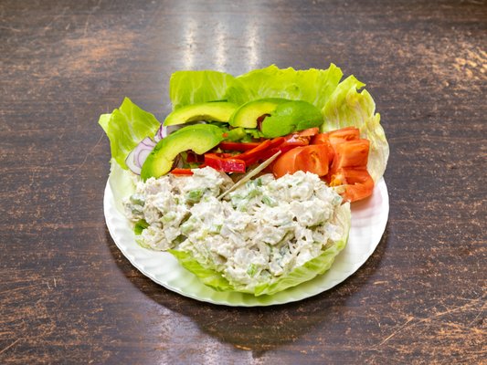 Chicken Salad Platter with Avocado and Assorted Vegetables