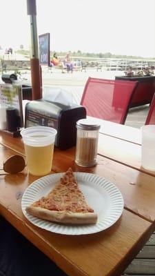 Have a slice, have a beer, watch the people walk by, not many places on the AC Boardwalk where you can do that.