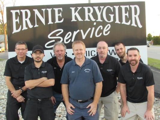 The appliance repair technicians of Ernie Krygier Appliance Repair and Parts. We offer online scheduling via our website.