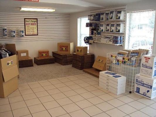 You will find everything you need to help organize your storage at our well stocked facilities.