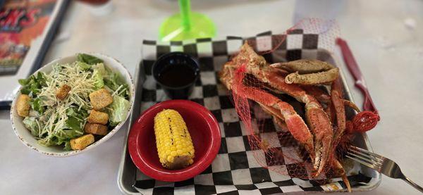 Crab legs 2 claws 2 sides cost almost $50.