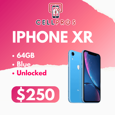 Model :- Iphone Xr
Color :- Blue
Storage :- 64GB
Factory Unlocked 

Ready for Pick up At CellProsPeach

Can be used with Any Network