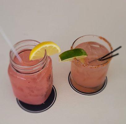 Spicy Margarita and blackberry bourbon lemonade!!!  Sooooo good!