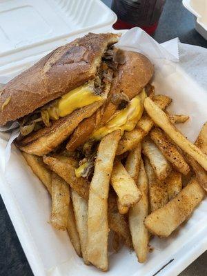 Philly Cheese Steak & Cajun Fries 9.8/10