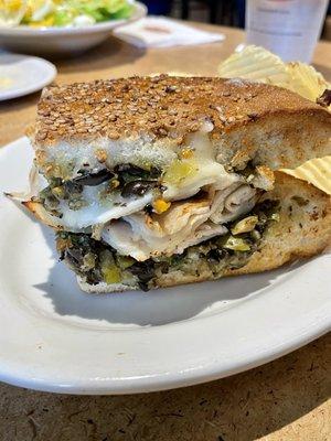 Roasted turkey muffuletta