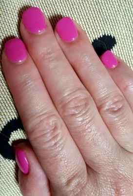 Acrylic overlay with Daisy DND "Euro Fuchsia" no-chip.