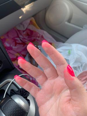 stained fingers from the dip powder