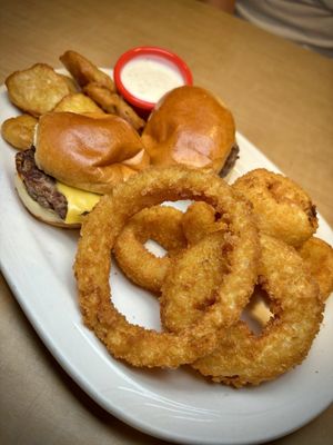 Munchie Mania - Fried Pickle Chips, sliders and Onion Rings