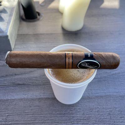 Davidoff paired with an espresso.