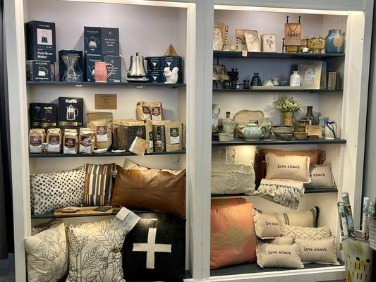 A nice variety of home decor and local artisan goods