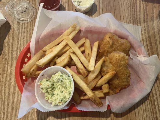 Haddock, fries & slaw