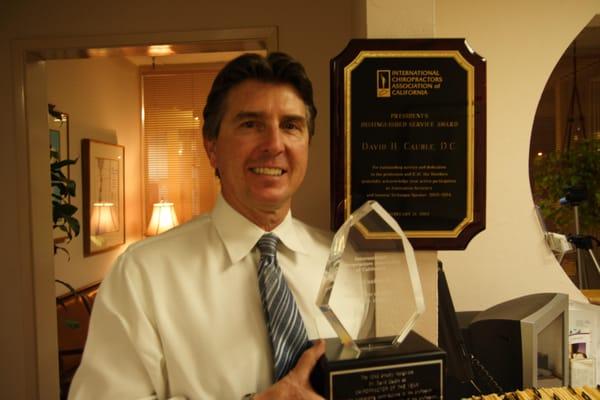 Dr. Cauble Chiropractor of the Year Award