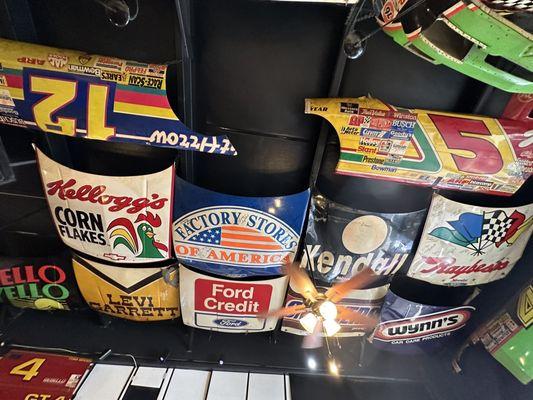 Ceiling hoods of nascar cars