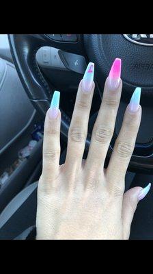 Beautiful pink and real ombre french tip