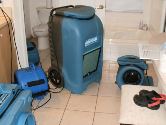 Equipment needed to dry a Water Damage