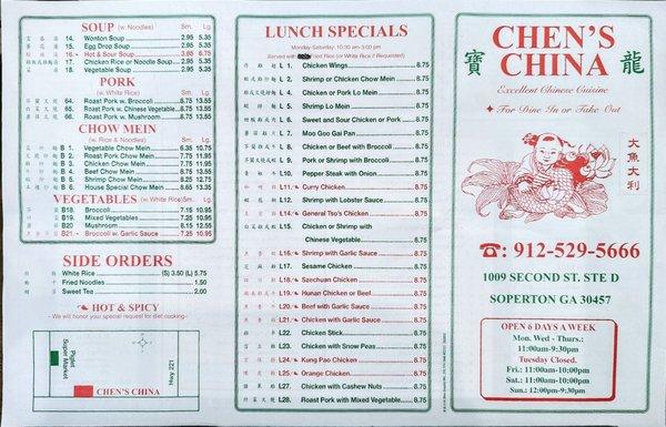 Menu front