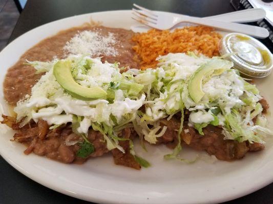 Sopes, with carnitas