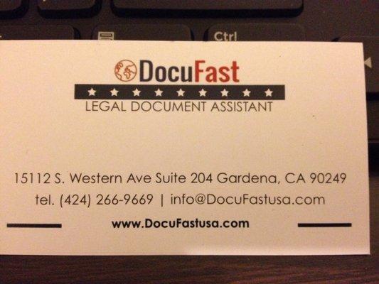 If your ever need here is their business card